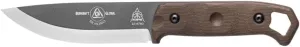 Tops Knives Brakimo Full Tang Fixed Blade- Tungsten Cerakote Finish- Black Kydex Sheath w/Rotating Spring Steel Clip (Green Canvas Micarta Handle)