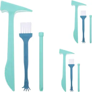 Totority Kids Archaeological Excavation Tools Kit - 6 Sets Sky-Blue Digging Hammer, Chisel, Brush, Safe Plastic Dinosaur & Gem Mining Kit for Educational Play and Science Exploration