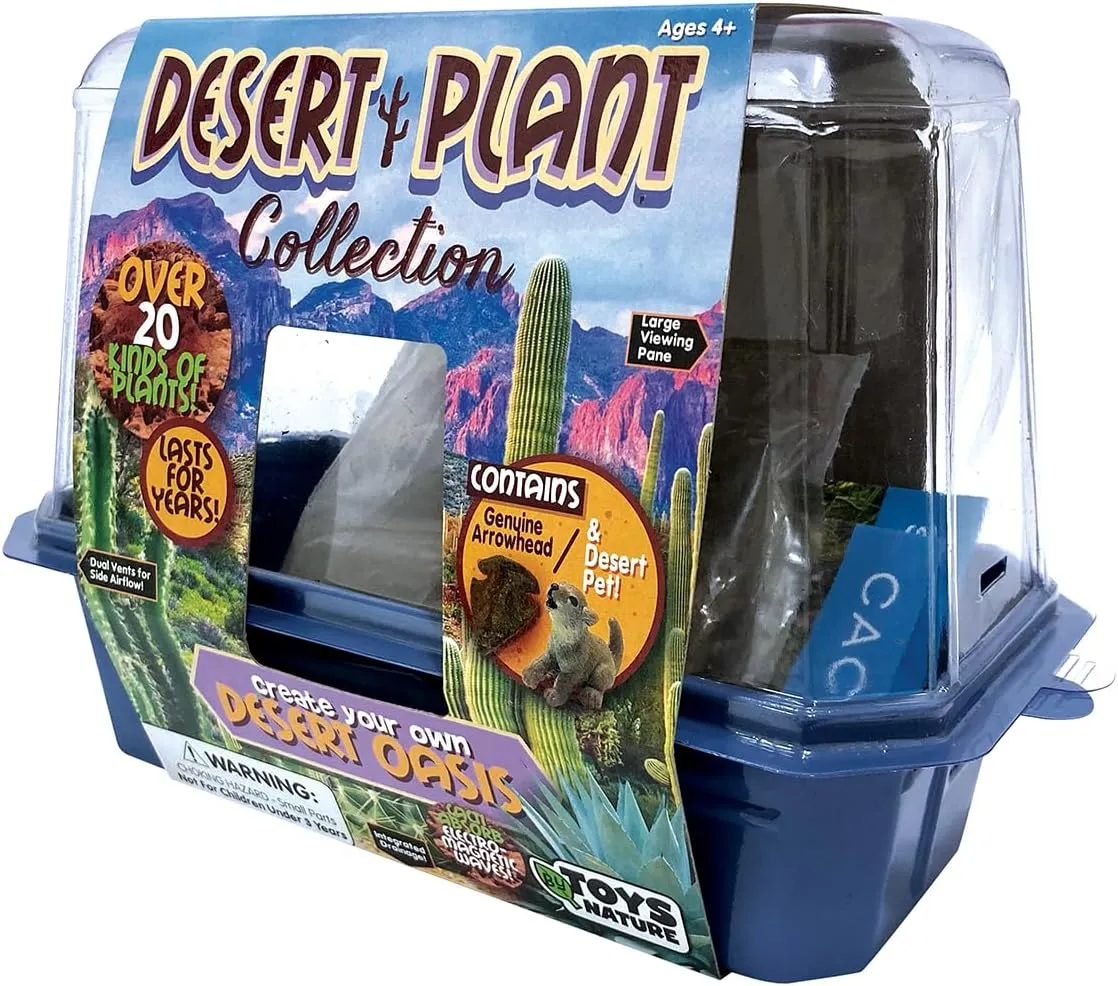 Toys By Nature Miniature Worlds Desert Oasis Succulent Garden Kit - Fast Growth Rate, Minimal Watering, Complete Set! (Desert Plant Collection)