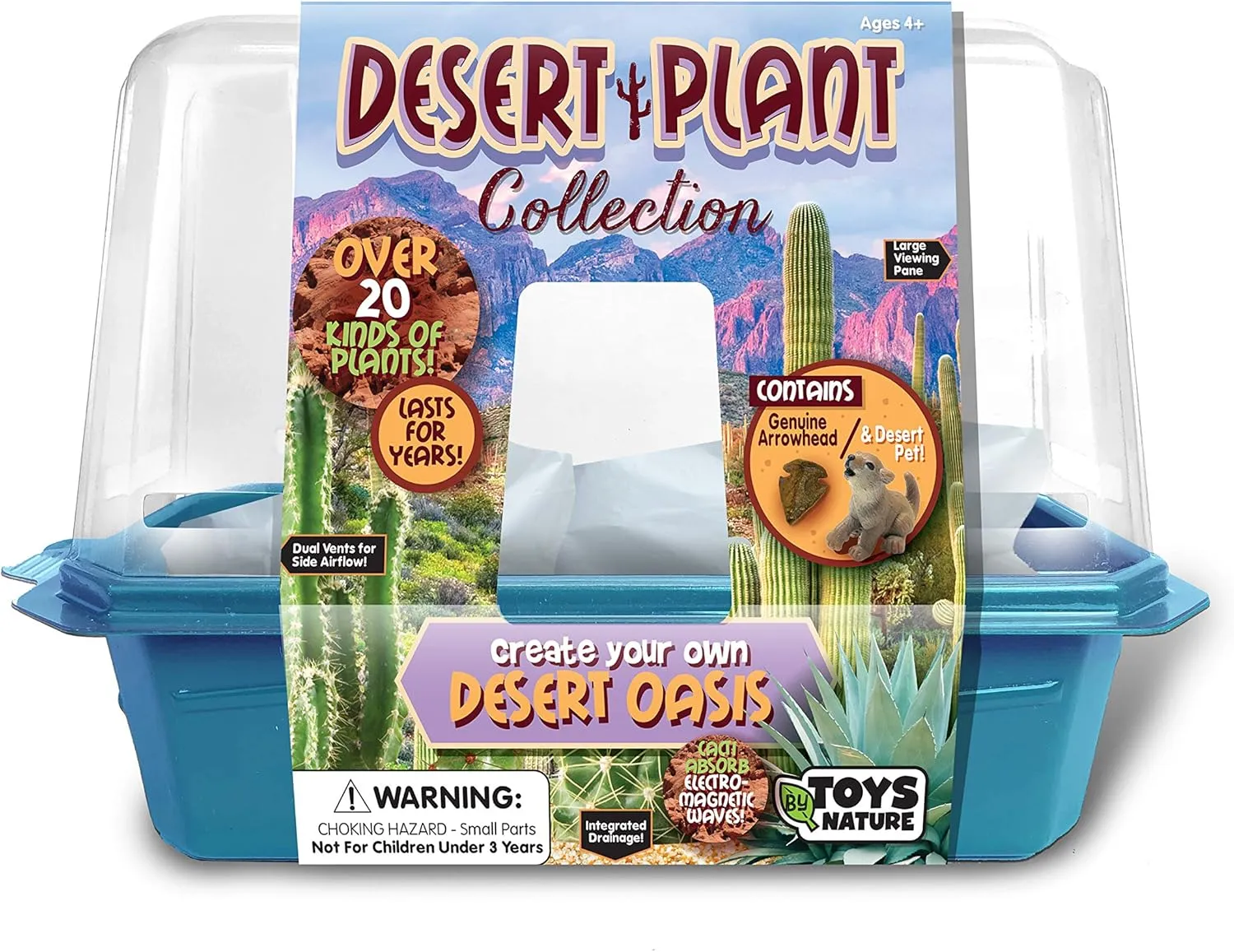 Toys By Nature Miniature Worlds Desert Oasis Succulent Garden Kit - Fast Growth Rate, Minimal Watering, Complete Set! (Desert Plant Collection)