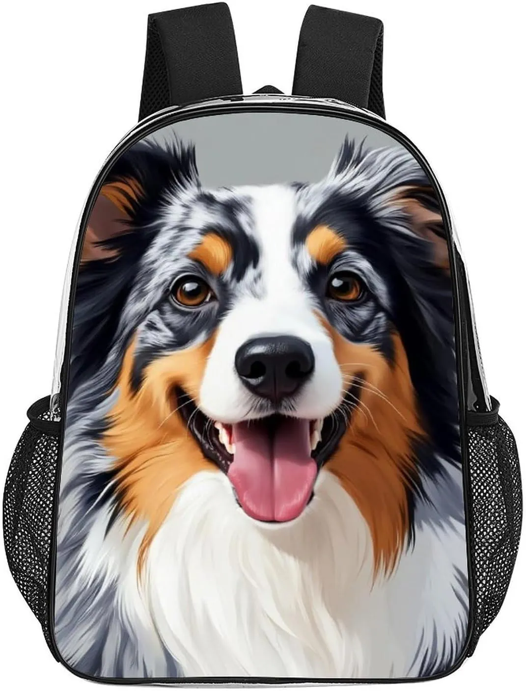 Transparent Daypack Backpack for Climbing Outdoors Running - Big Capacity Multipurpose Anti-Theft Bookbag, Animal Australian Shepherd Travel Hiking & Camping Rucksack