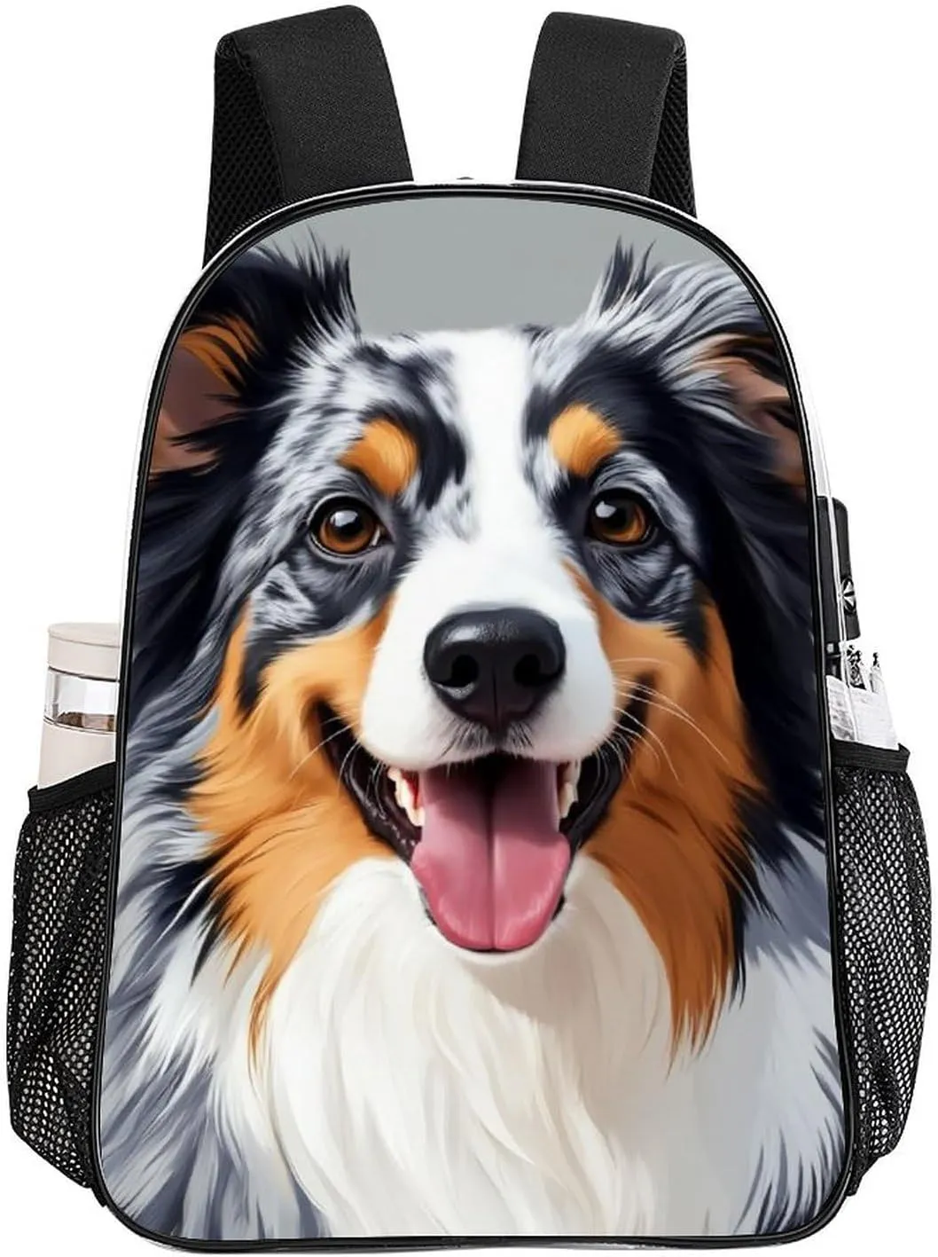 Transparent Daypack Backpack for Climbing Outdoors Running - Big Capacity Multipurpose Anti-Theft Bookbag, Animal Australian Shepherd Travel Hiking & Camping Rucksack
