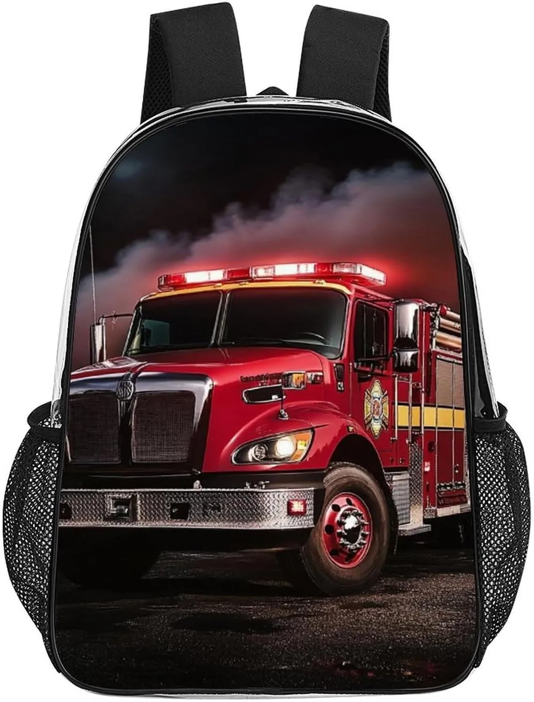 Transparent Daypack Bookbag for Gym Business Bicycle - Large Capacity Multipurpose Anti-Theft Carry On Bag, Fire Truck Travel Hiking Daypack