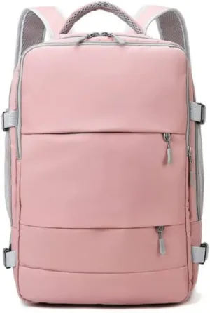 Travel Backpack multiuses backpack traveling on airplane small travel backpack hiking gym shoe compartment (Pink)