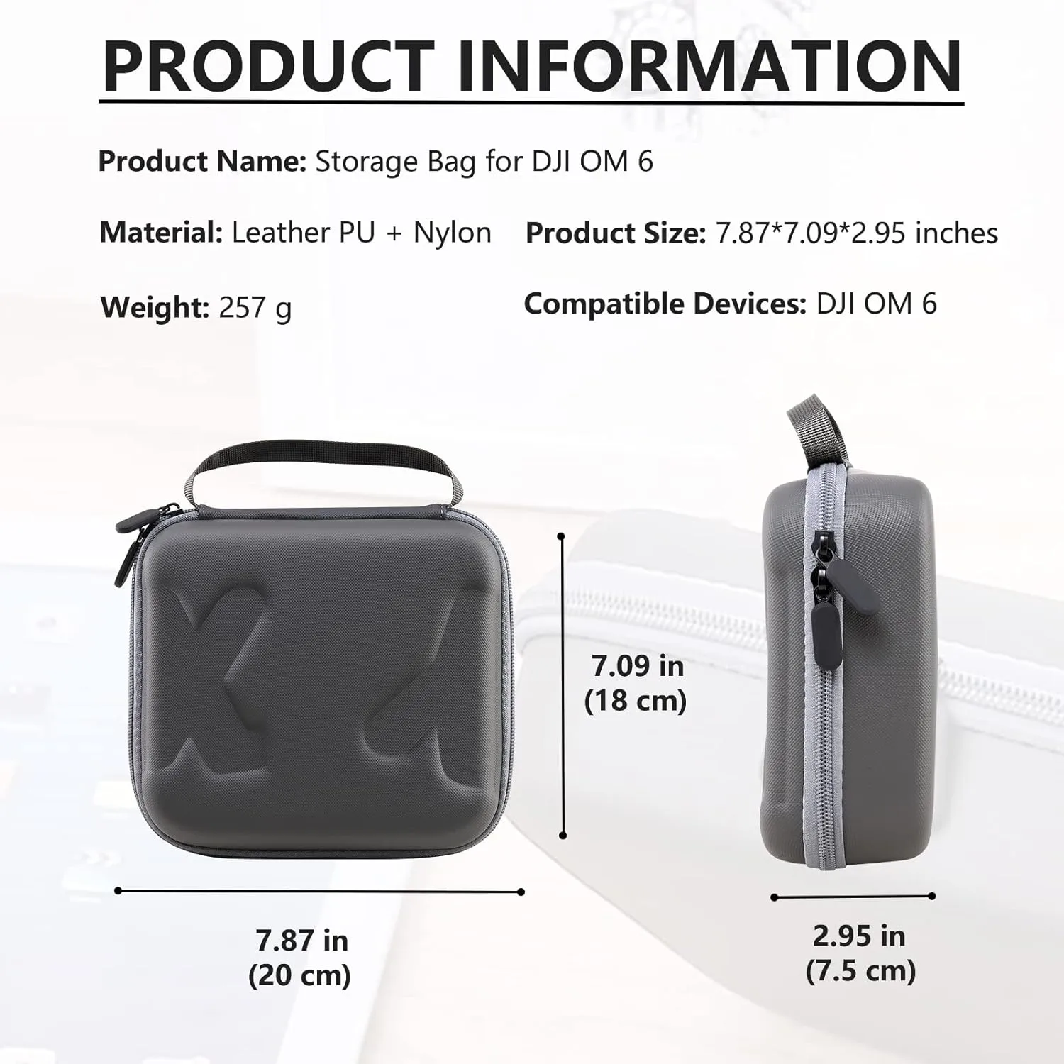 Travel Case for DJI OM 6 - Portable Storage Bag Hardshell Carrying Case Fits DJI Osmo Mobile 6 Smartphone Gimbal Stabilizer and Accessories(Grey)