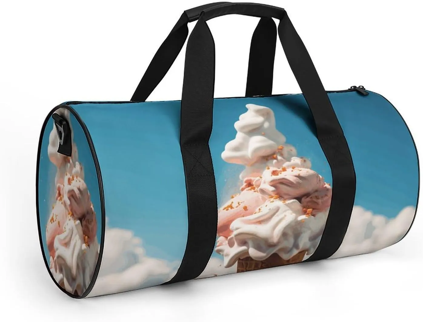 Travel Duffel Bag for Men And Women,Cloudy Ice Cream Waterproof Sports Fitness Bag Portable Travel Duffel Bag