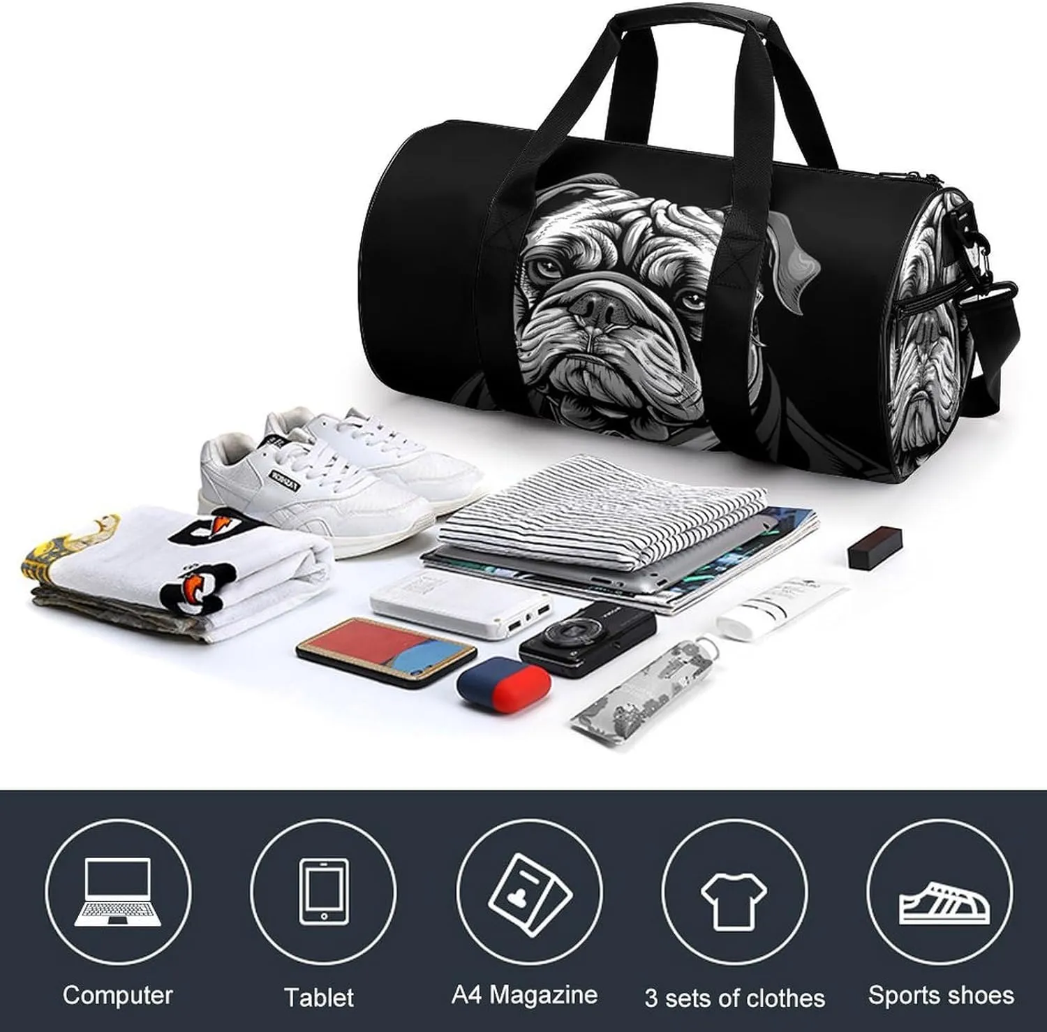 Travel Duffel Bag for Men And Women,Wearing A Suit Waterproof Sports Fitness Bag Portable Travel Duffel Bag