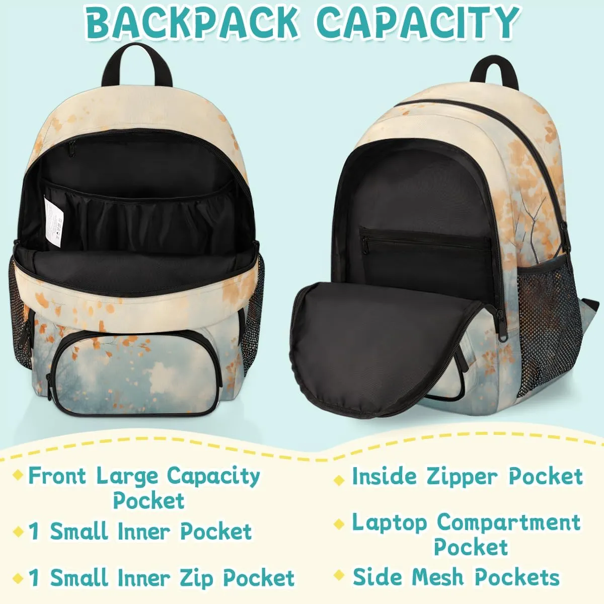 Tree Carry on Travel Backpack for Women Men Water resistant Lightweight Rucksack Backpack for Weekender Casual Work Hiking Tree