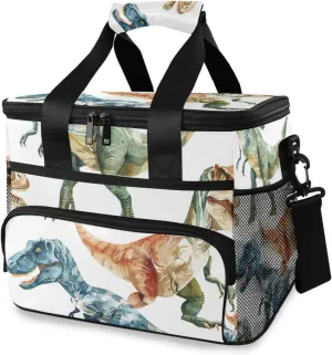 Trex Watercolor Pattern Cooler Bag Insulated Cooler Soft Sided Cooler 24 Can Portable Picnic Bag Large Leakproof Lunch Bag Box for Beach Grocery Camping Travel Car Men Women
