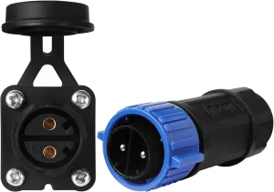 Trolling Motor Plug Receptacle Set, 12V/24V/ 36V/48V Plug for Trolling Motor/Down Rigger/Fishing Reel,Waterproof Marine Boat DC Power Connector