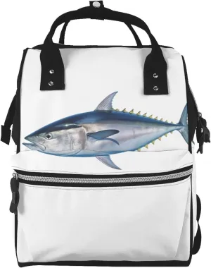 Tuna Thunnus Diaper Bag Essentials Travel Tote Nappy Backpack Large Capacity Mummy Backpack Multifunction Waterproof Teacher Nurse Bag 15.7 inch Work laptop Bags