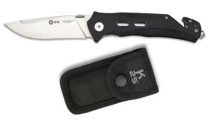 Tungsten folding knife with seat belt cutter and window smasher by K25 knife co