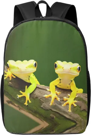 Two Geckos Print Travel Laptop Backpack,Business Work Bag, Campus Rucksack Book Bag For Men Women