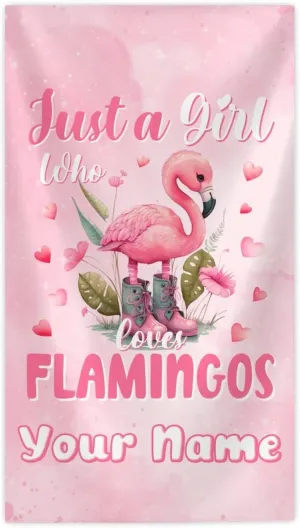 UNIKITTY Kids Beach Towel, Personalized Flamingo Beach Towel, Quick Dry Vacation Essentials for Pool Travel Swim, Custom Girls Gifts with Name