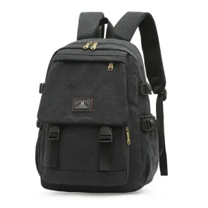 Unisex Black Canvas Backpack | Waterproof & Durable Outdoor Rucksack