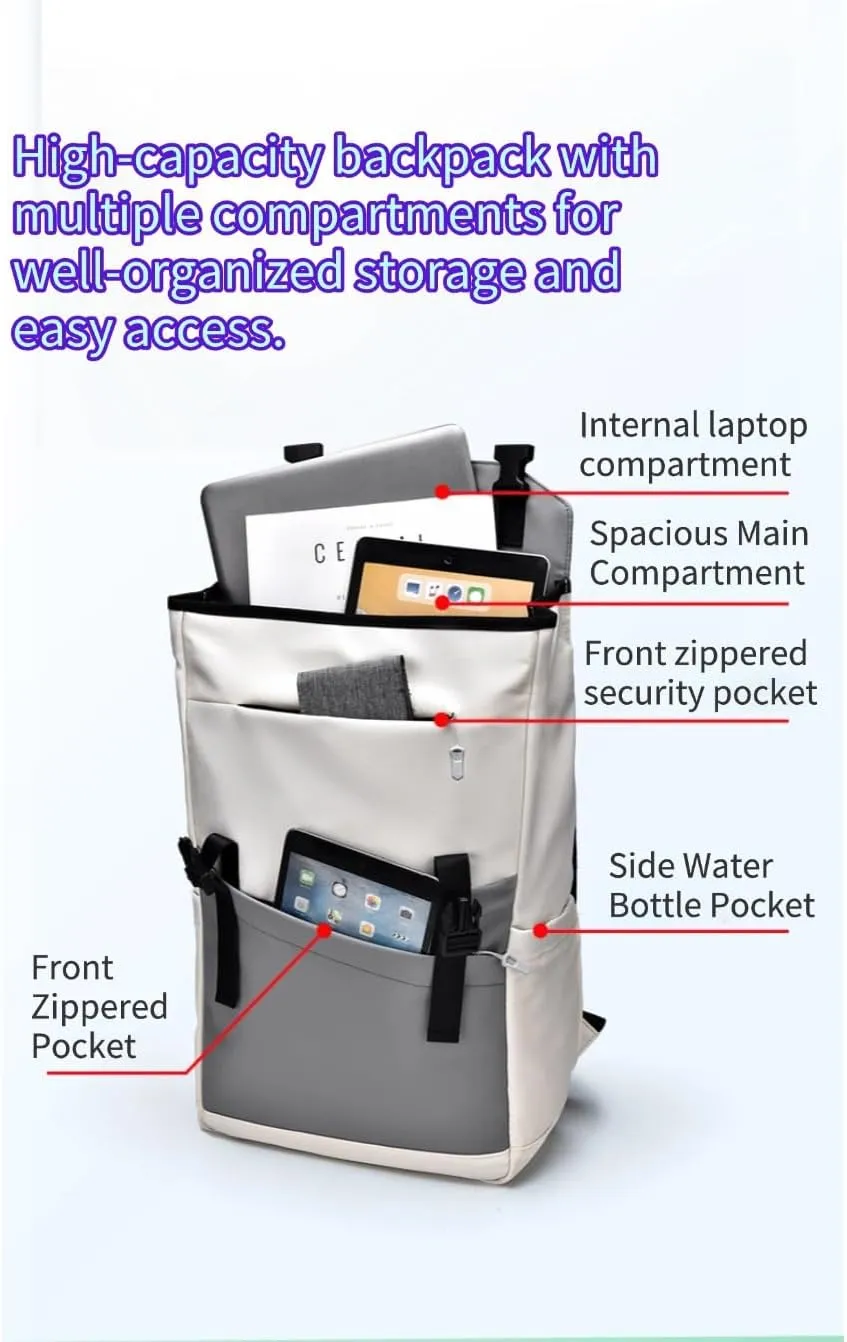 Urban Chic Backpack for college Students: Spacious, Lightweight & Trendy - Perfect for Campus and Travel(White)