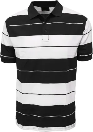 URBANJ Men's Striped Polo Shirt Short Sleeve Regular Fit Pique Polo