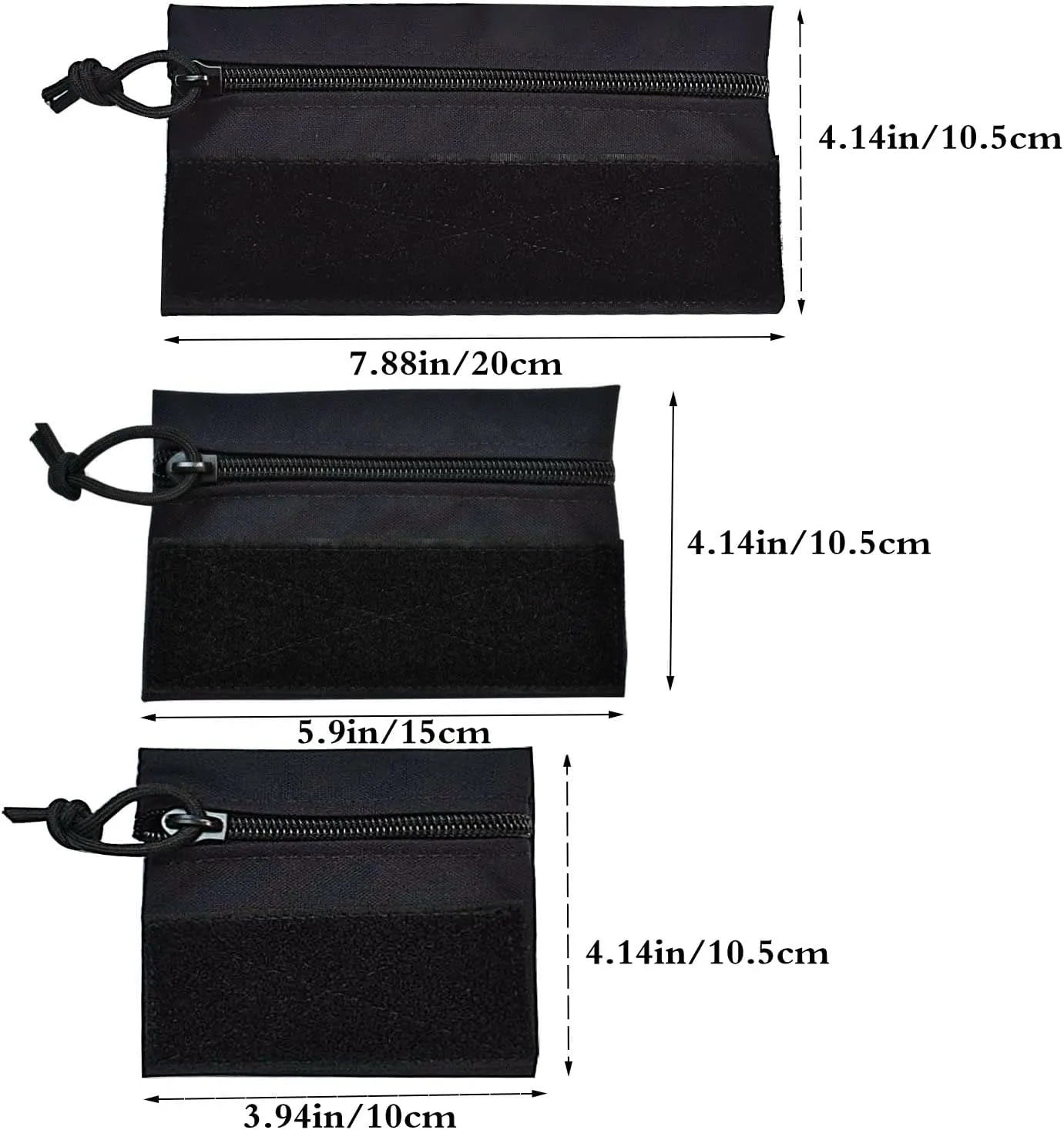 Utility Tactical Zipper Pouch with Hook Plate Small Carrying Kit Tool Pouch as Coin Purse Keychain, Case Wallet