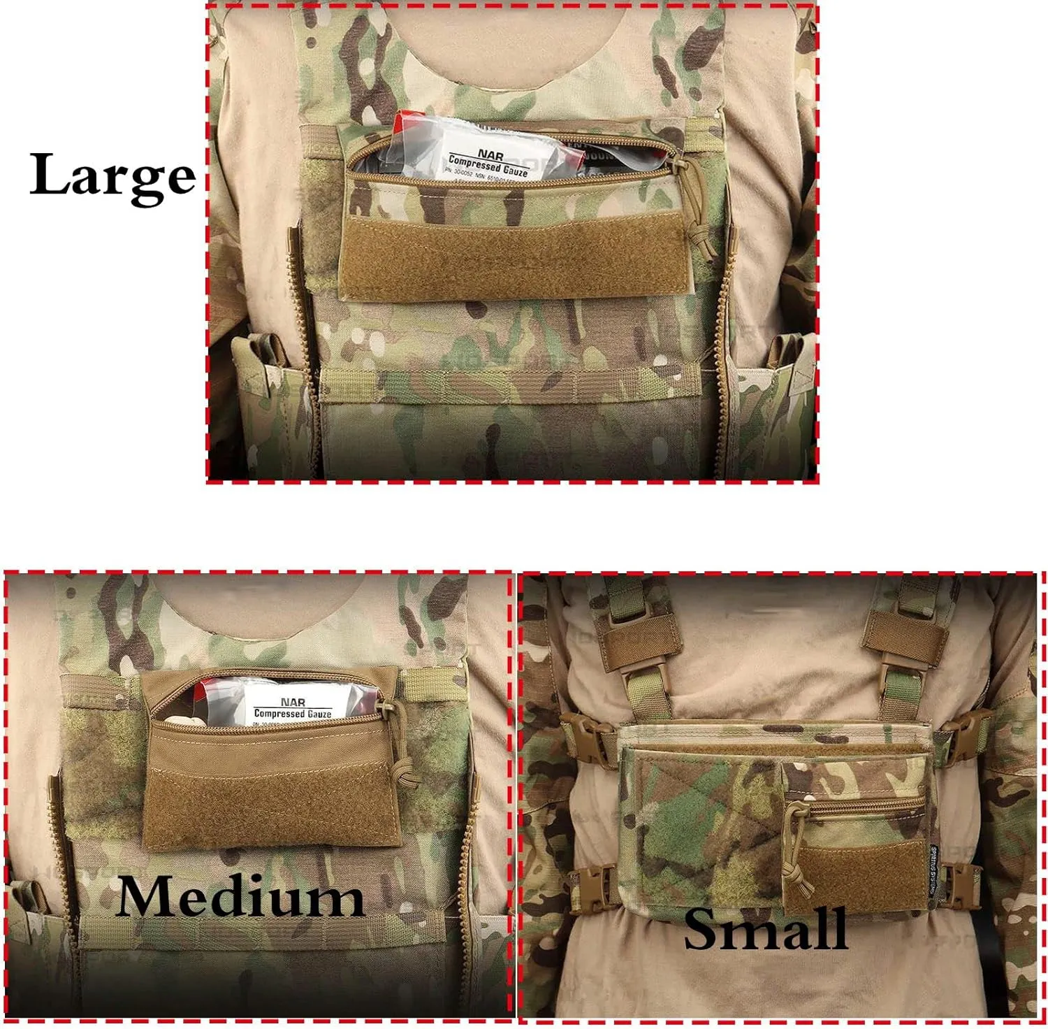 Utility Tactical Zipper Pouch with Hook Plate Small Carrying Kit Tool Pouch as Coin Purse Keychain, Case Wallet