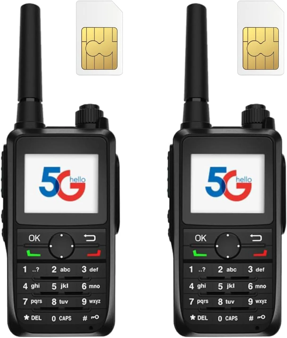 V1-6300 2 Pack Walkie Talkie with SIM Cards Two Way Radio National Intercom Long Range Radio IP67 Waterproof Type-C Rechargeable Handheld with GPS,Use for a Lifetime