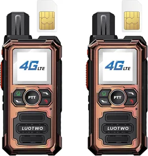 V1-X3 Global Walkie Talkie National Intercom with SIM Cards Long Range Two Way Radio Support Recording Smart Chip Type-C Rechargeable Handheld GPS Use for a Lifetime (Bronze)