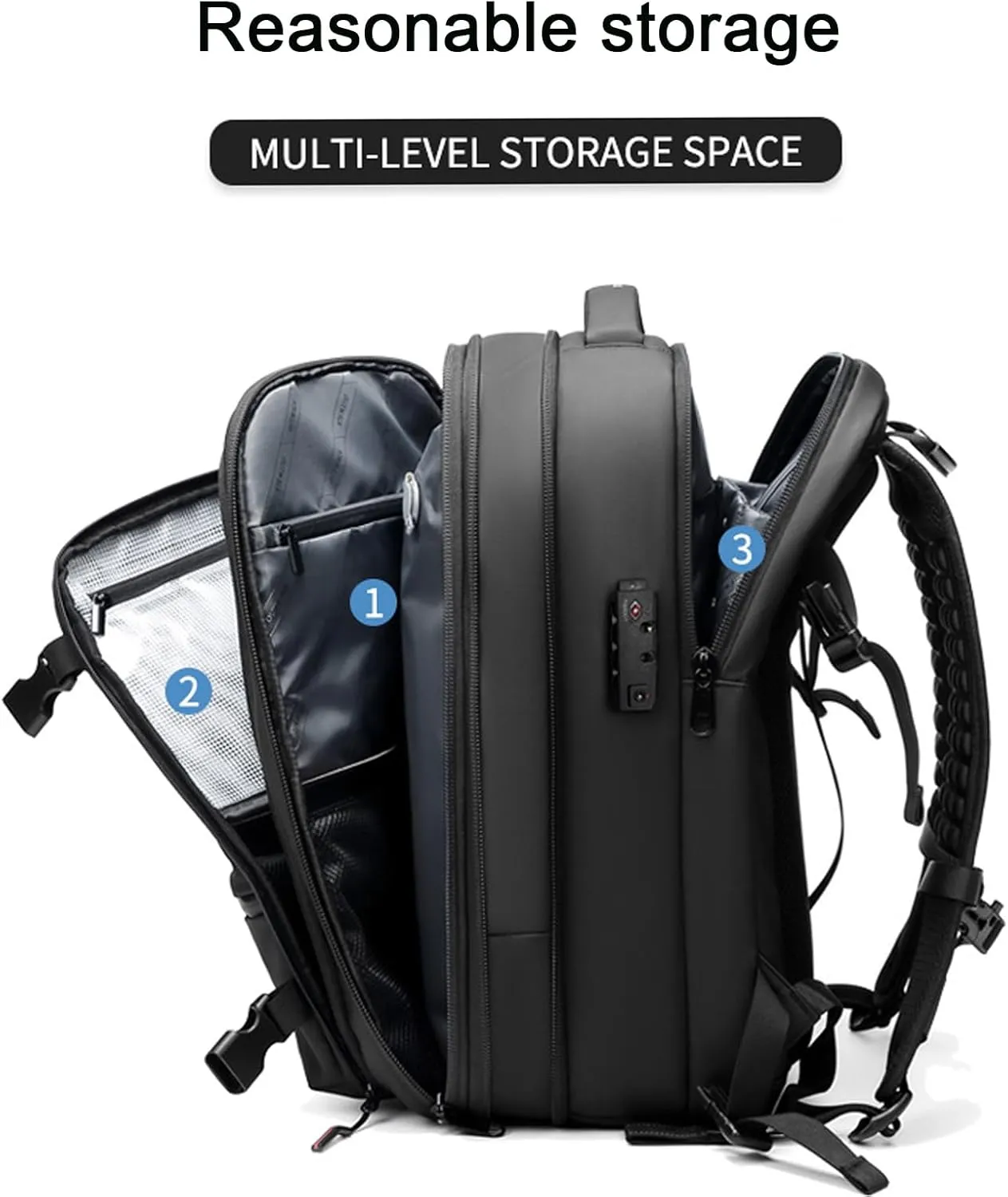 Vaccage-Vaccage Backpack, 60L Expandable Vaccage Bag with Pump, Waterproof Anti Theft Vacuum Back Pack for Travel & Business (Blue)