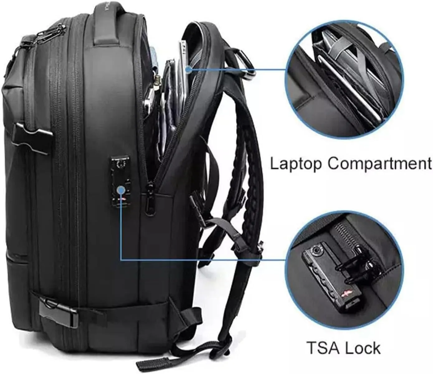 Vacpack Backpack,Vacuum Pack Backpack for Travel,Expandable Airback Vacuum Compression Backpack,Waterproof,Anti-Theft(Grey   Electric Vacuum)