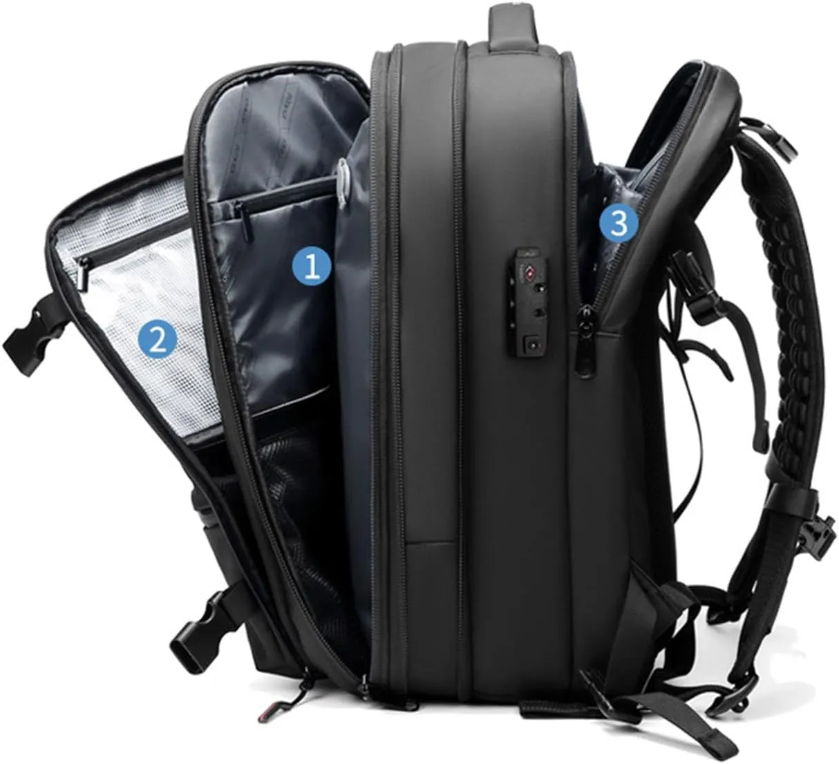 Vacpack Backpack,Vacuum Pack Backpack for Travel,Expandable Airback Vacuum Compression Backpack,Waterproof,Anti-Theft(Grey   Electric Vacuum)