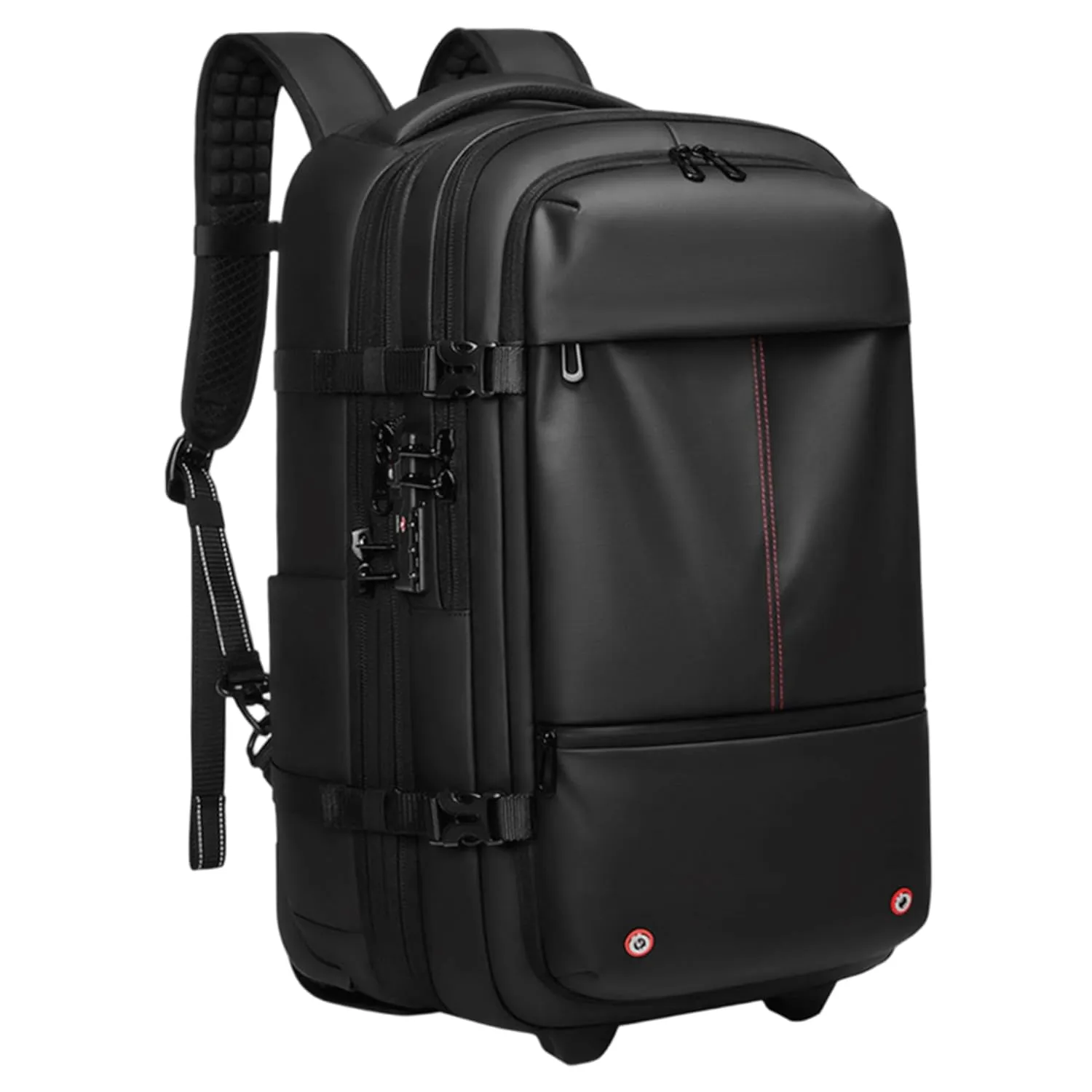 Vacuum Backpack 3 Compartment USB Waterproof Oxford Travel Backpack with Vacuum System, Pull Handle Expandable Travel Bag, Power Bank Not Include