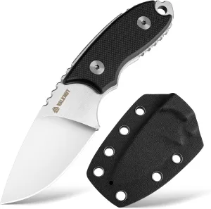 VALKNUT EDC Fixed Blade Neck Knife with Kydex Sheath Mini D2 Steel Small Pocket Knife, Mens Compact Knife for Outdoor Survival