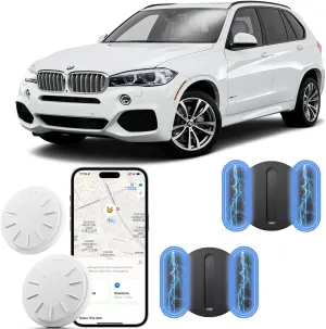 Vehicle GPS Tracker,No Subscription Car Tracker,Car Tracking Device Work with Apple Find My App(iOS Only),Real-Time Monitoring for Car,Van,Motorbike,Caravan,Motorcycle (Black,2PCS)