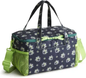 Vera Bradley Recycled Lighten Up Cooler, Navy and Neon Green Bandana Paisley