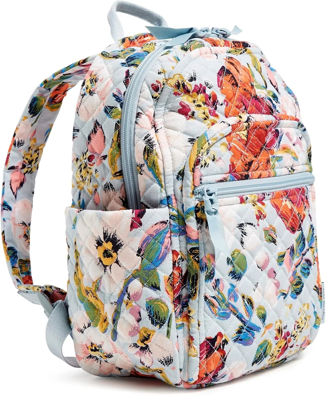 Vera Bradley Women's Cotton Small Backpack, Sea Air Floral - Recycled Cotton, One Size