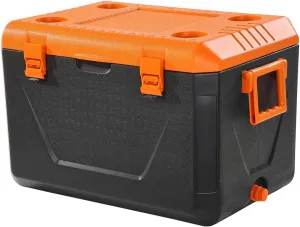 VEVOR Portable Cooler, 63 QT Hard Cooler with Ice Retention, Heavy-Duty Handles and Cup Holder, Lightweight Rigid Material Insulated Portable Cooler, Suitable for Family Picnics and Long Trips