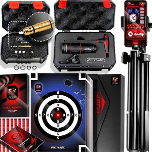 Victune Pro Dry Fire Training System Kit - 2025 AI Laser Training System for Pistols & Rifles w/ 9mm Laser Bullet, 14 Targets, Real-Time Chart and Voice Reporting, No Subscription, iOS/Android App