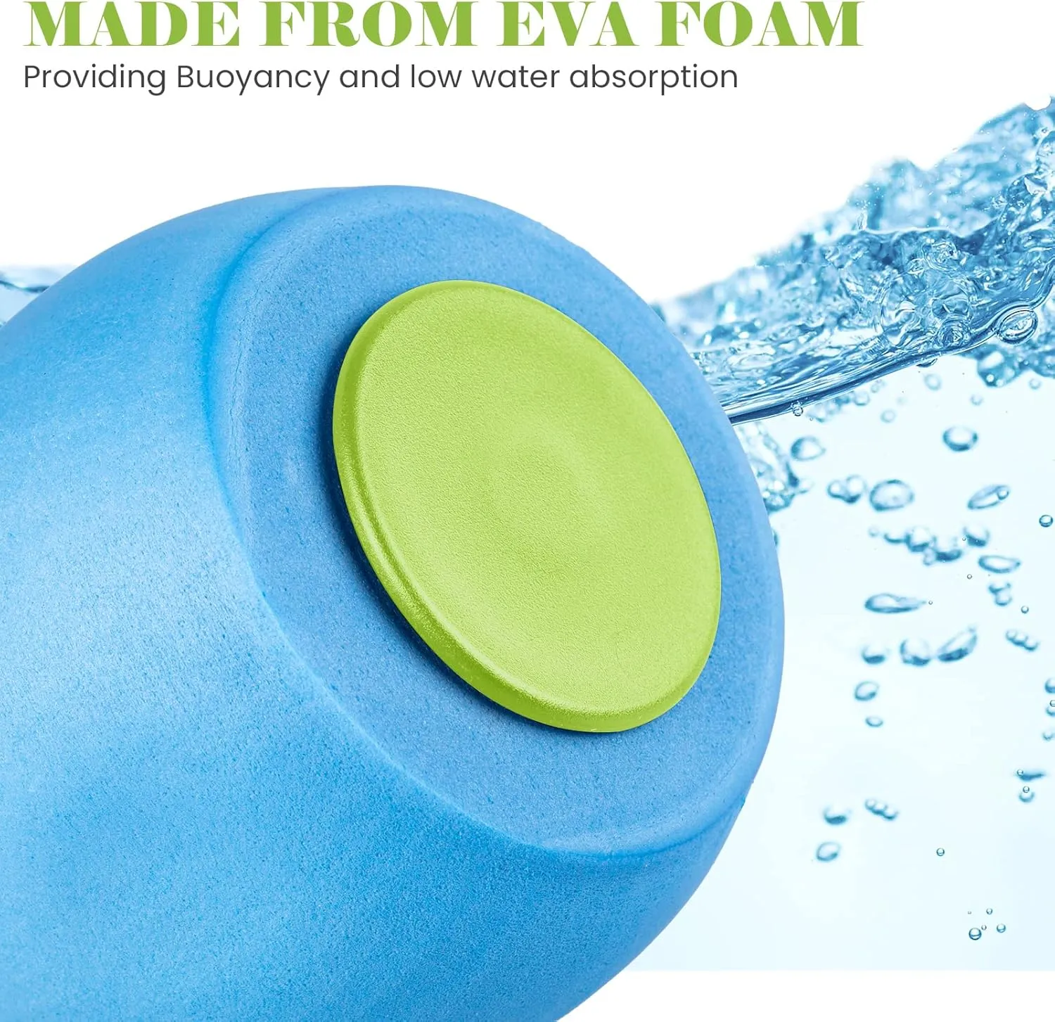 VIDELLY 2-Piece Aquatic Exercise Foam Dumbbell Set - Pool Fitness Water Aerobic Equipment for Weight Loss