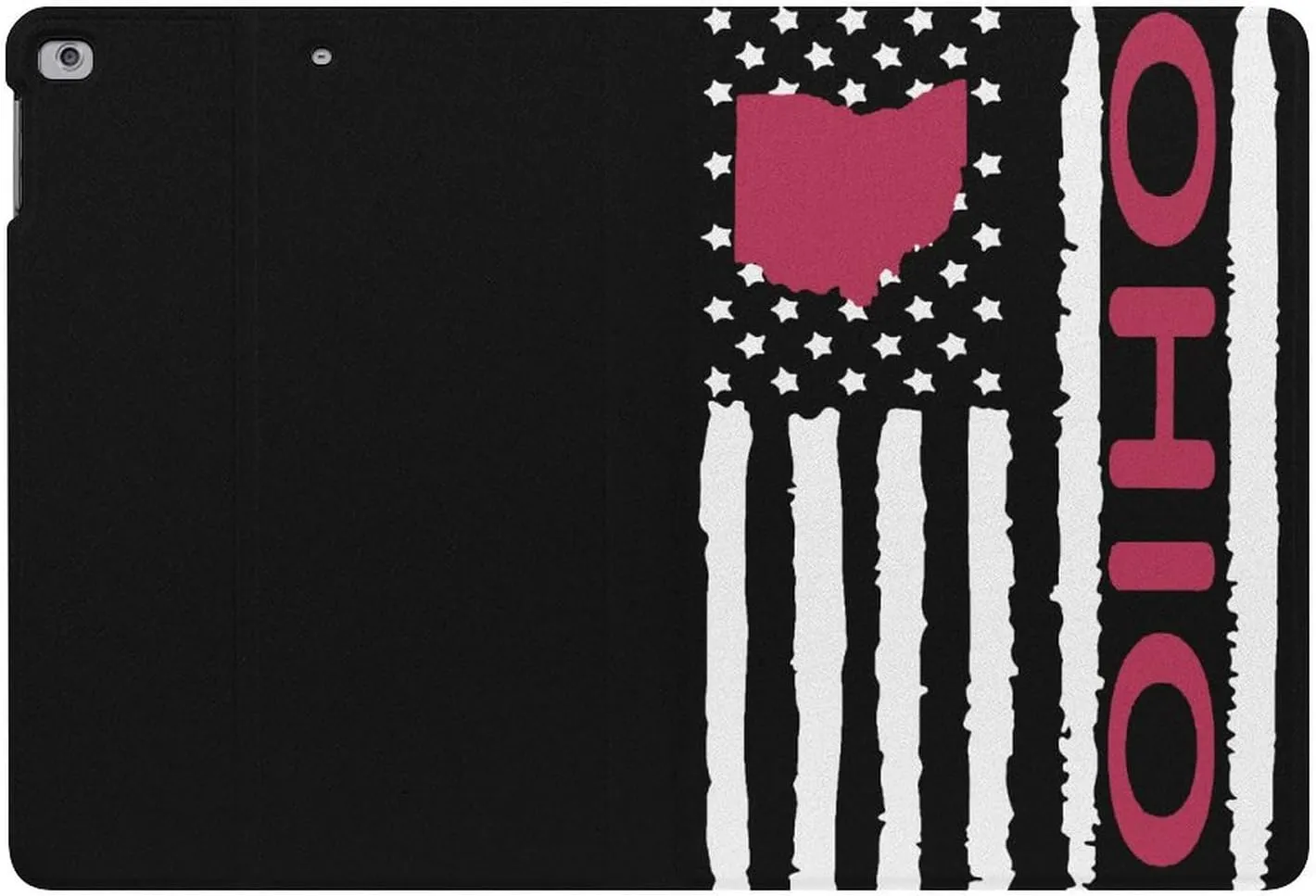 Vintage U.S. Ohio Map Flag Slim Case Compatible with ipad 2017/2018/Air1/Air2 (9.7in) Shockproof Waterproof Protective Cover Stand