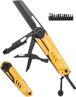 VIPERADE VAK4 Multitool Pocket Knife for Men, Multifunctional 21-in-1 Multitool Pocket Knife with Pouch, Outdoor Camping Survival and Everyday Use (K4-Yellow)