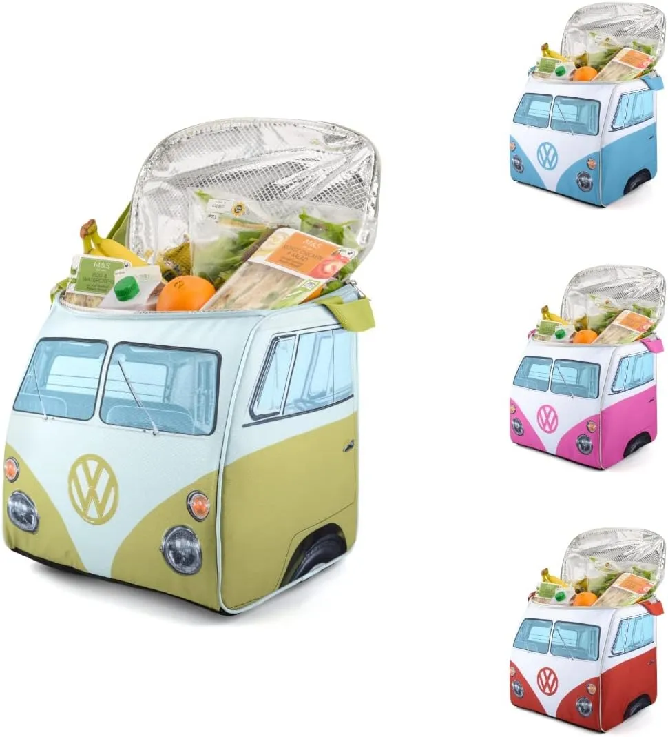 Volkswagen Large Soft Sided Cooler Bag - Collapsible Insulated Picnic Lunch Bag with Adjustable Strap (30 Liter) - VW Bus Accessories