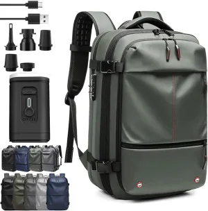 Voyagevac Backpack - 60L Large-Capacity Travel Backpacks Expandable with Compression, Vacpack Backpack with Vacuum (A Green (With Pump))