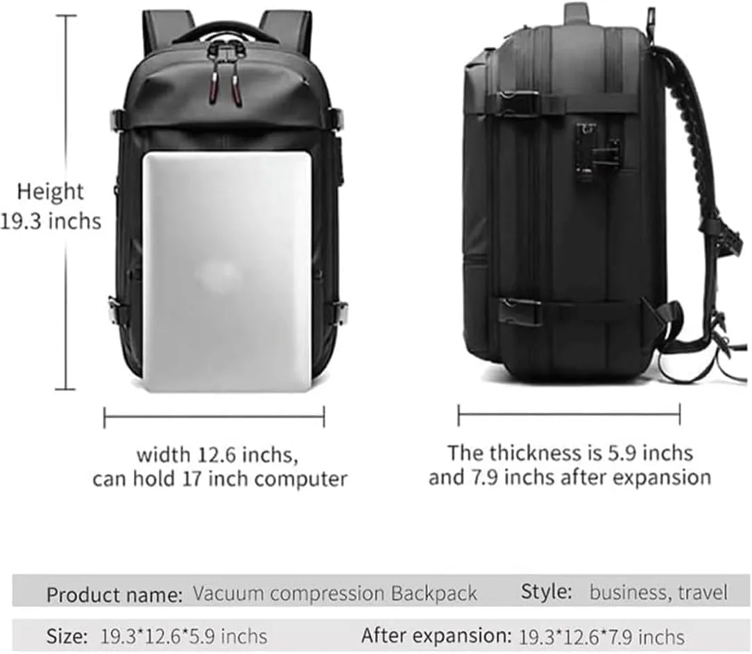 Voyagevac Backpack - 60L Large-Capacity Travel Backpacks Expandable with Compression, Vacpack Backpack with Vacuum (A Green (With Pump))