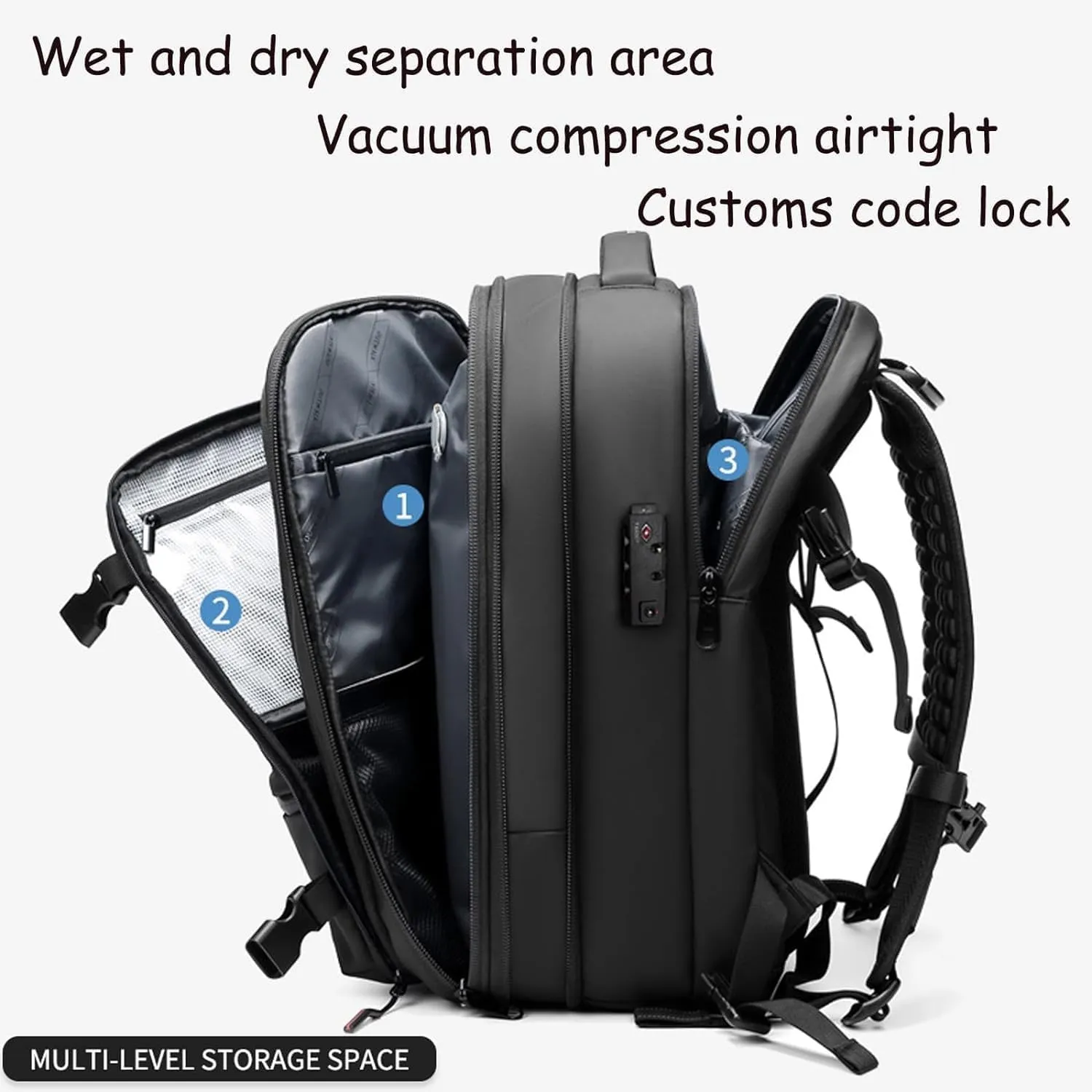 Voyagevac Backpack - 60L Large-Capacity Travel Backpacks Expandable with Compression, Vacpack Backpack with Vacuum (A Green (With Pump))