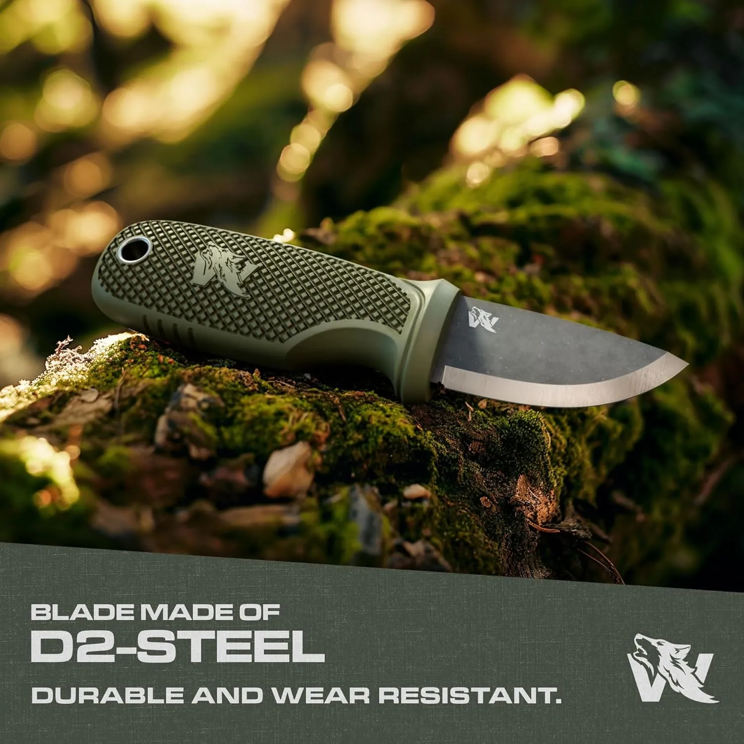 W-MINI 2 - EDC Neck Knife with Sheath and Necklace - Small EDC Fixed Blade Knife Necklace and Belt Clip - Pocket Fixed Blade Knives - Full Tang Neck Knife with Sheath Tactical   Fire Starter