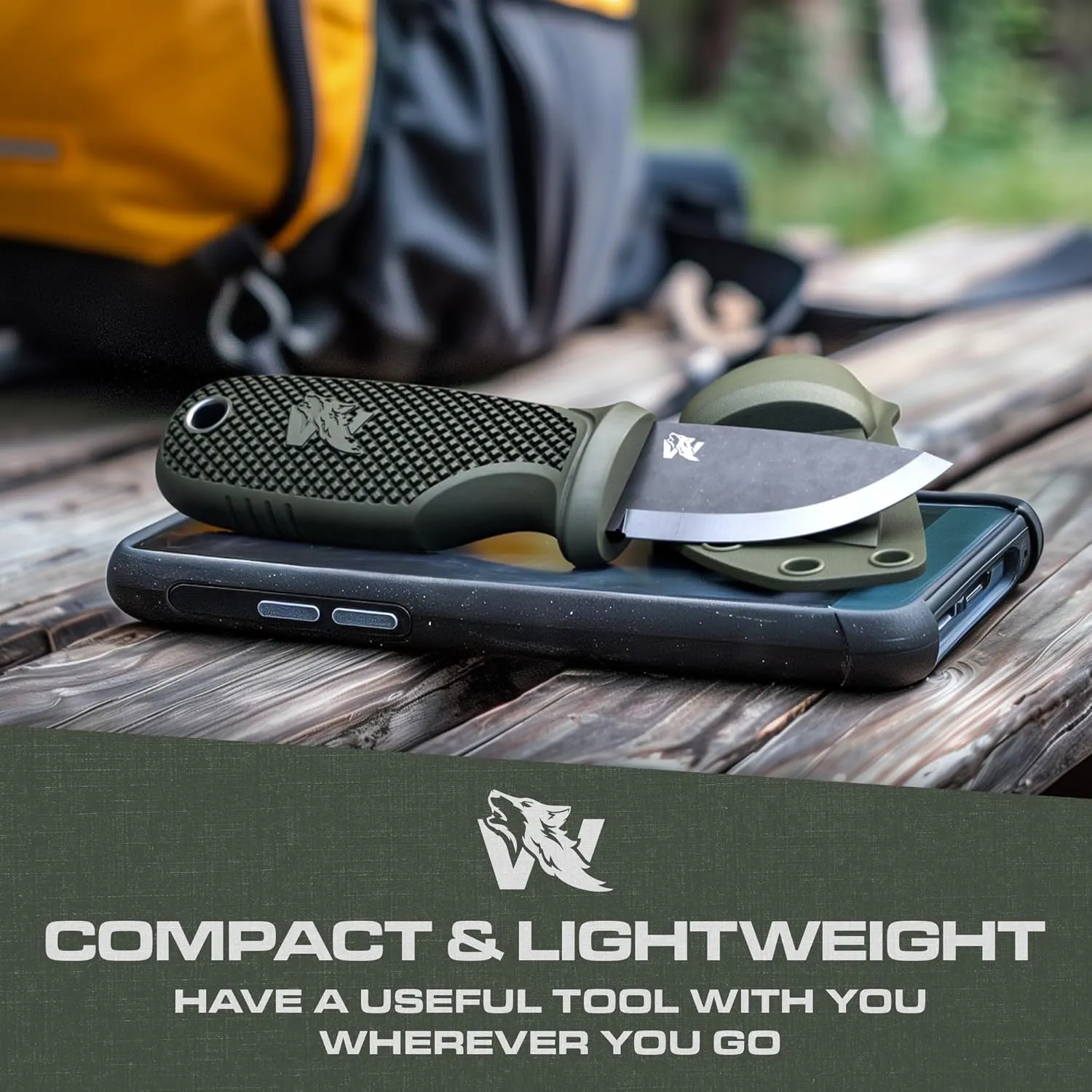 W-MINI 2 - EDC Neck Knife with Sheath and Necklace - Small EDC Fixed Blade Knife Necklace and Belt Clip - Pocket Fixed Blade Knives - Full Tang Neck Knife with Sheath Tactical   Fire Starter