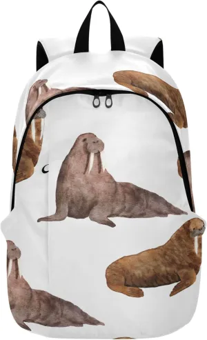 Walrus Sea Ocean Laptop Backpack Travel Hiking Camping Work Computer Back Packs Book Bags for Men Women