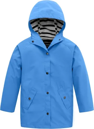 wantdo Boys & Girls Waterproof Rain Jacket Lightweight Rain Coat Hooded Windbreaker