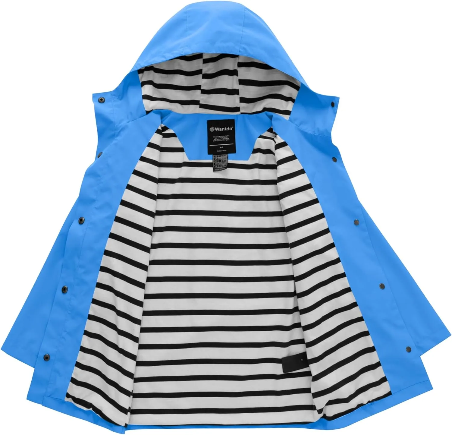 wantdo Boys & Girls Waterproof Rain Jacket Lightweight Rain Coat Hooded Windbreaker