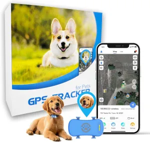 wanwanytech Dog GPS Tracker, Real-time Pet Location Tracker with Geo-Fence and Lighting Flash&Audible Alarm，Anti Lost No Distance Limited Dog GPS Collar Fit Most Pet Collars, Subscription Needed