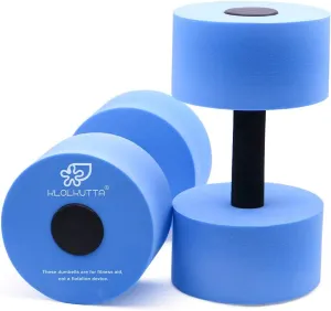 Water Dumbbells, Blue Aqua Dumbbells Set High-Density EVA-Foam Dumbell Resistance for Water Aerobics Fitness and Pool Exercises