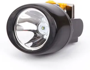 Waterproof Explosion Proof Safety Mining Headlight Rechargeable LED Miners Head Light Flashlight Underground Head Lamp Coal Mining Lights for Hard Hat (Yellow)